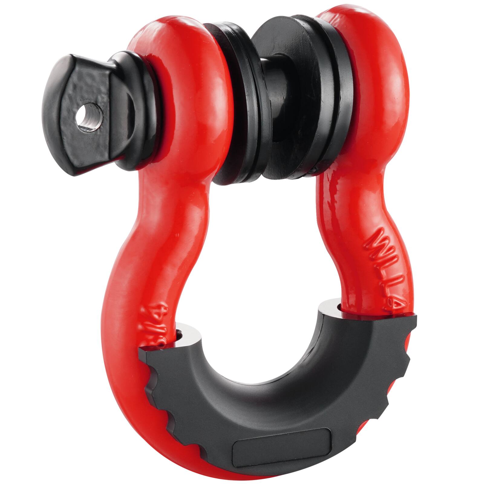 Alt View 5. VEVOR - 3/4" D-Ring Shackle, 2 Pack Alloy Steel Shackles 62832 lbs (28.5 Ton) Break Strength with 7/8" Screw Pin - Red,Black.