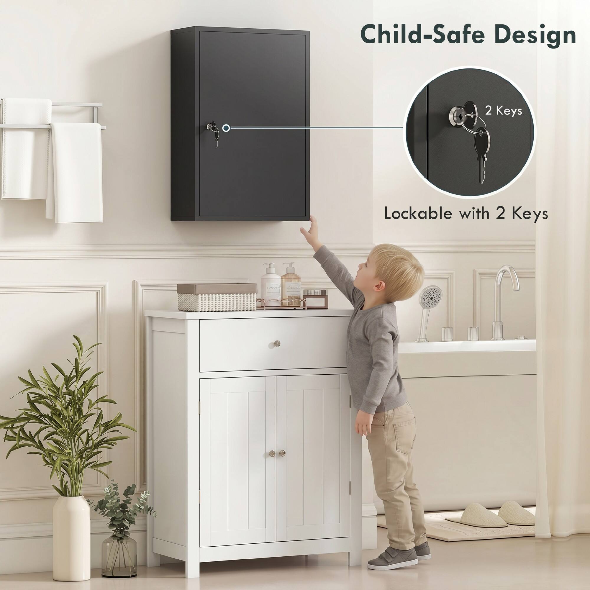 Child-Safe Design  
2 Keys  
Lockable with 2 Keys