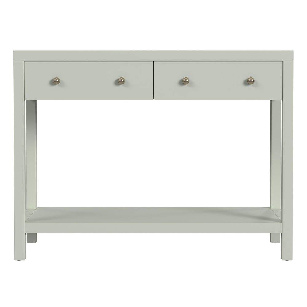 Back. Butler Specialty - Nora 2 Drawer Console Table - Green.