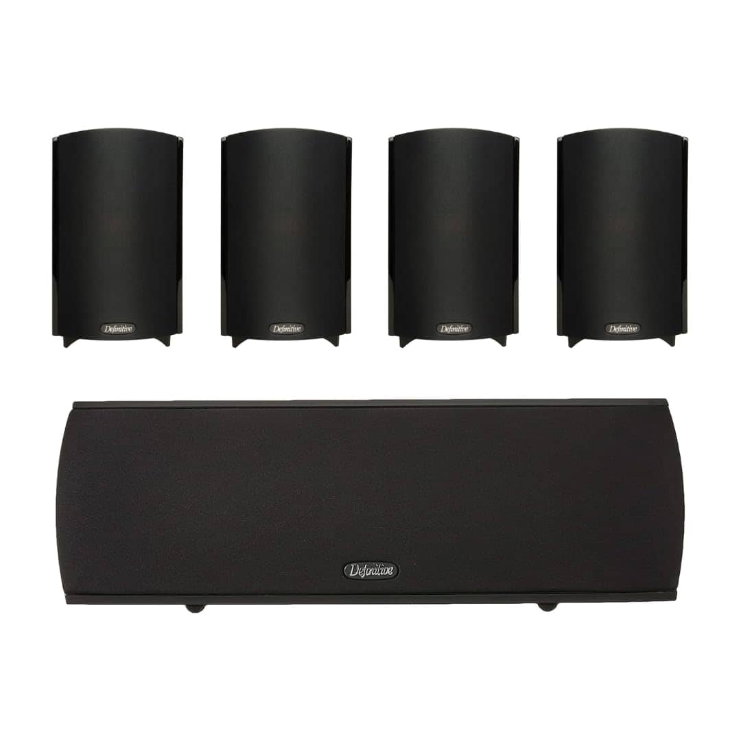Definitive Technology - ProCinema 800 5.0 Package - 4 ProMonitor 800 Satellites + ProCenter 1000 Center Channel - Black