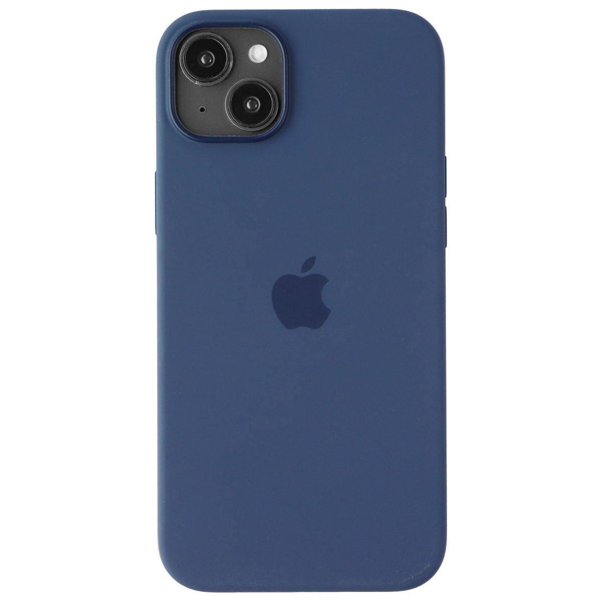 Back. Apple - Apple Silicone Case for MagSafe for iPhone 14 Plus - Storm Blue (MPT53ZM/A) - Storm Blue.