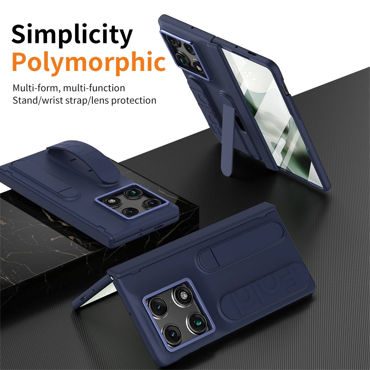 Simplicity Polymorphic  
Multi-form, multi-function  
Stand/wrist strap/lens protection