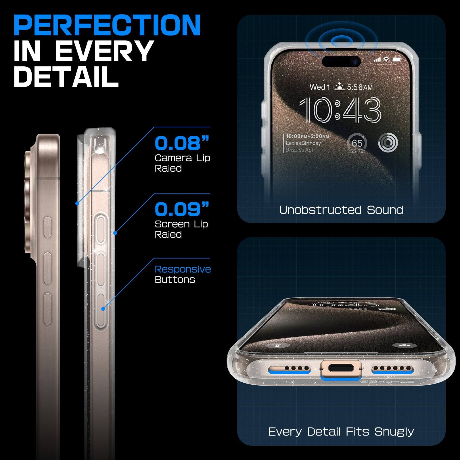 PERFECTION IN EVERY DETAIL

0.08" Camera Lip Raised
0.09" Screen Lip Raised

Responsive Buttons

Unobstructed Sound

Every Detail Fits Snugly