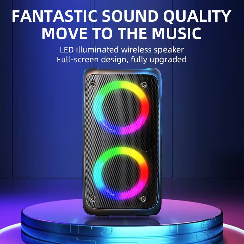 FANTASTIC SOUND QUALITY  
MOVE TO THE MUSIC  

LED illuminated wireless speaker  
Full-screen design, fully upgraded