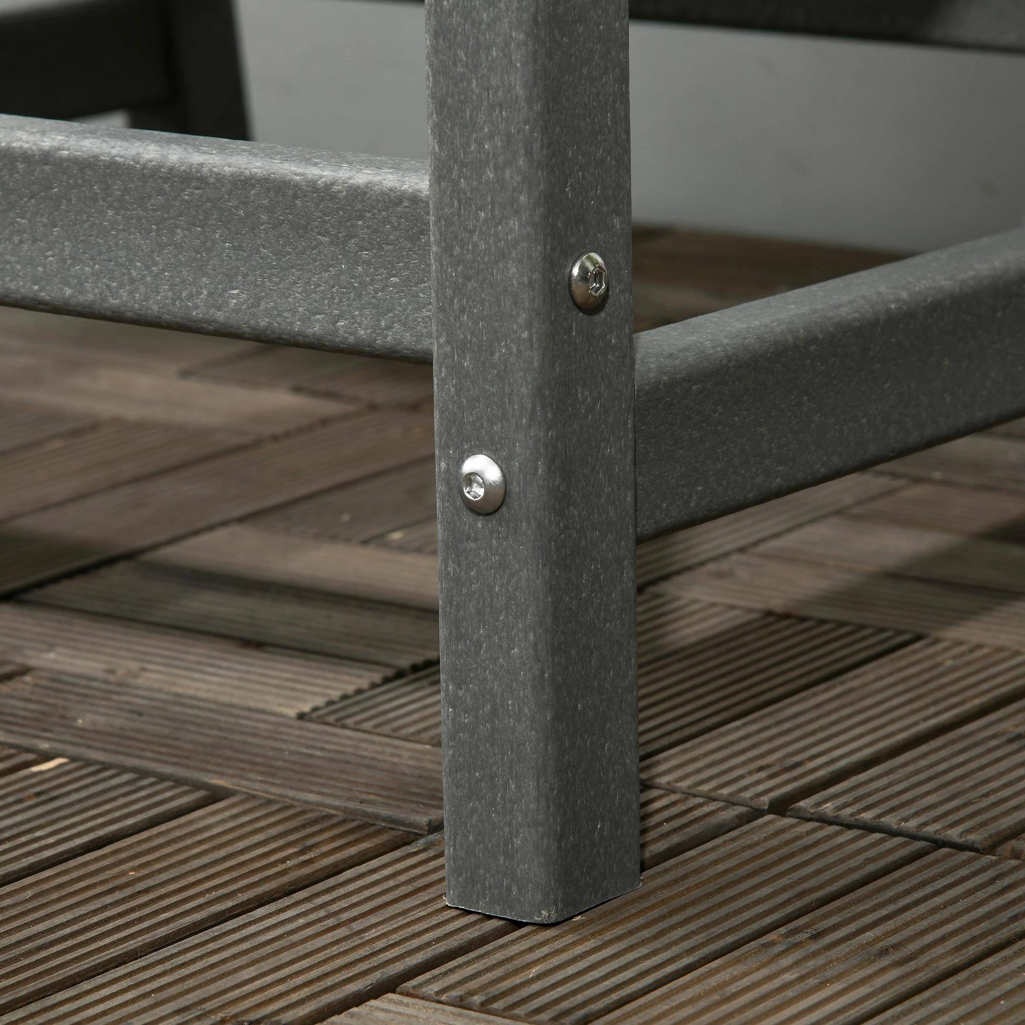 Back. Resenkos - Resenkos All-Weather Seat, Durable HDPE Dining Chair, Sturdy Wood-Like Outdoor Set, Ideal for Garden, Patio, Gray - Gray.