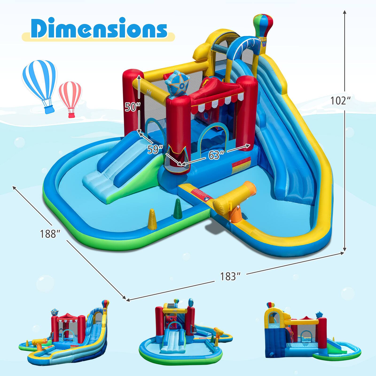 Dimensions: 50", 102", 59", 63", 188", 183"