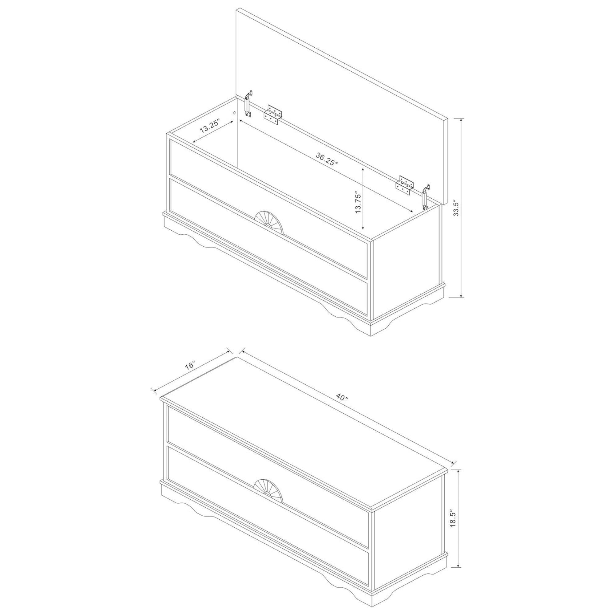 13.25" 36.25" 13.75" 33.5" 16" 40" 18.5"