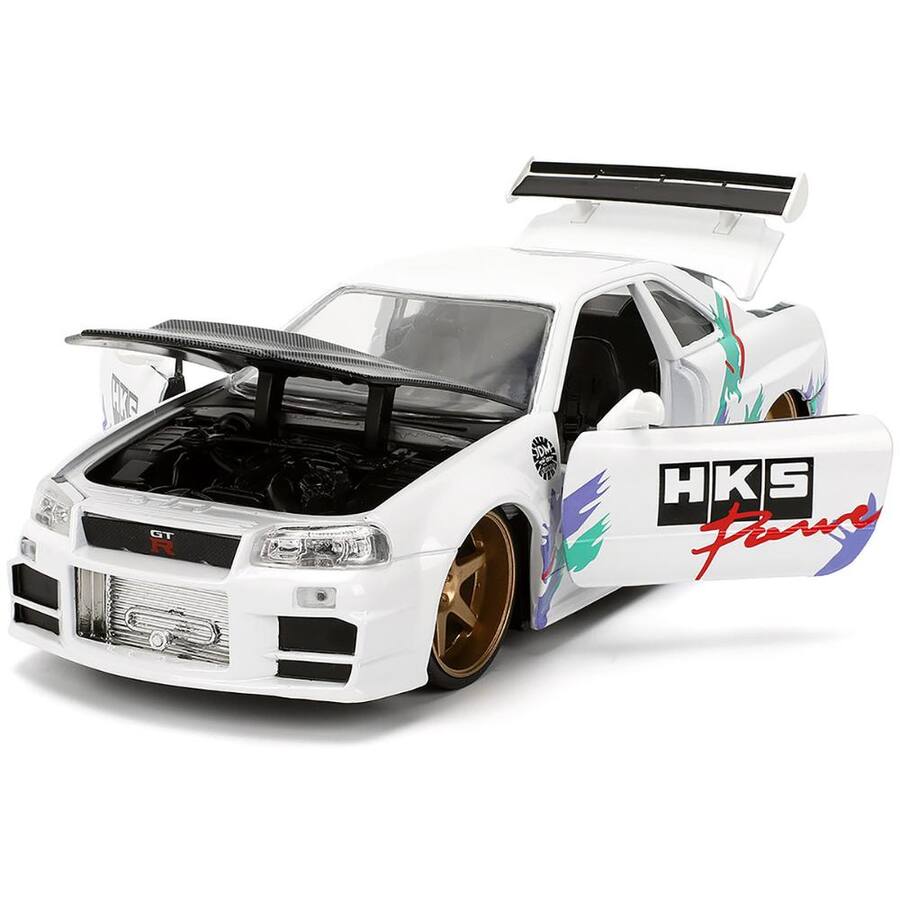 Buy Jada Fast & Furious Brians Nissàn Skyline GT-R BNR34 Car 1:24 Scale Diecast Model RB Online - Foto 6