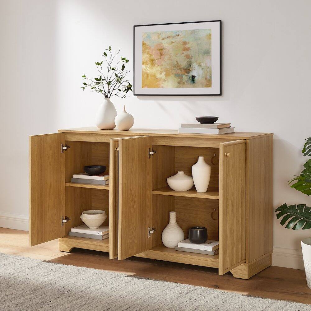 Alt View 5. Crosley Furniture - Naomi Sideboard - White Oak.