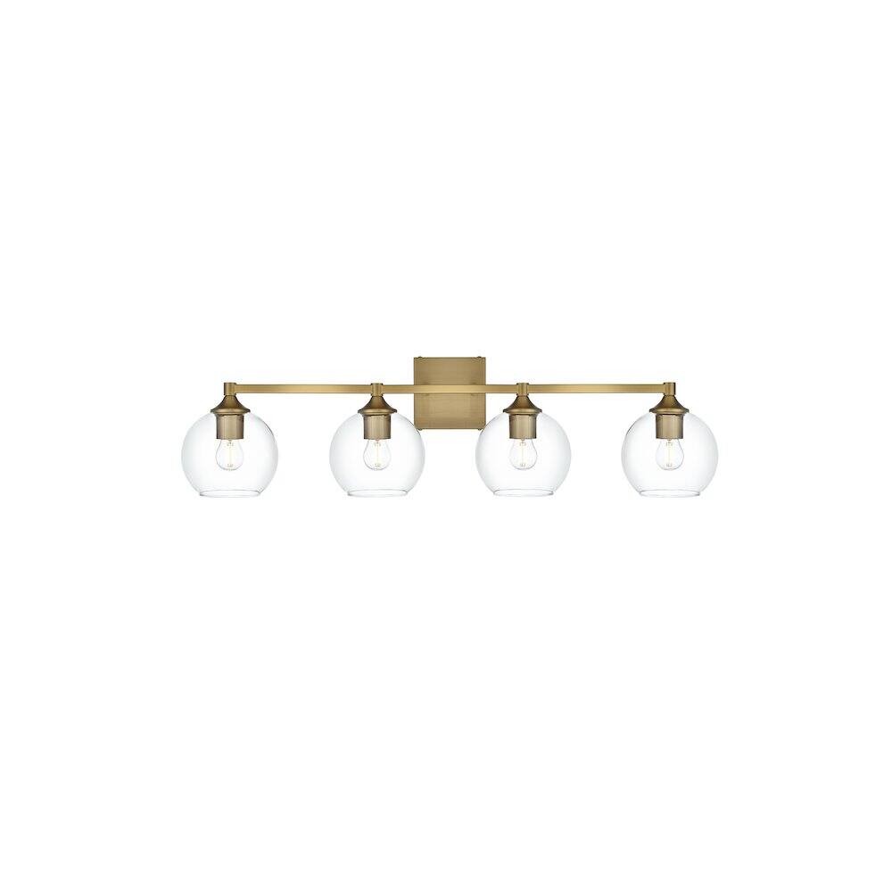 Back. Living District - Eero 33 inch Wall Sconce in Satin Gold - Satin Gold And Clear.