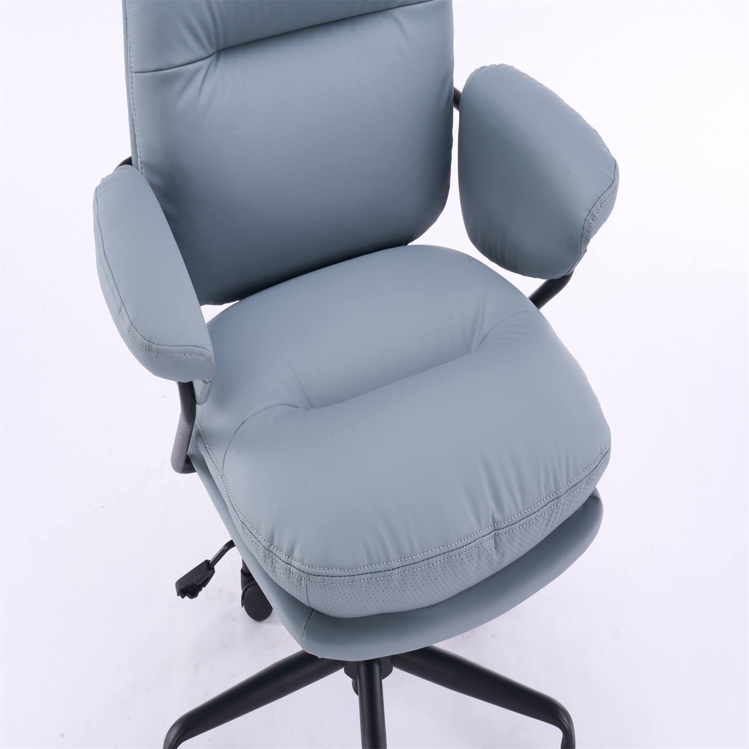 Back. Forest'nSky - Sage Ergonomic White Leather Office Chair, Reclining Backrest with Adjustable Height & 360° Swivel, Easy Assembly - Sage.