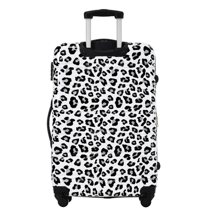 Alt View 7. HTUTWOO - Hardshell Luggage Set of 3 - Leopard Print Expandable Suitcase with Spinner Wheels and TSA Lock,Lightweight 20" 24" 28" - Pink.