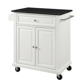 Crosley Furniture - Compact Granite Top Kitchen Cart - White