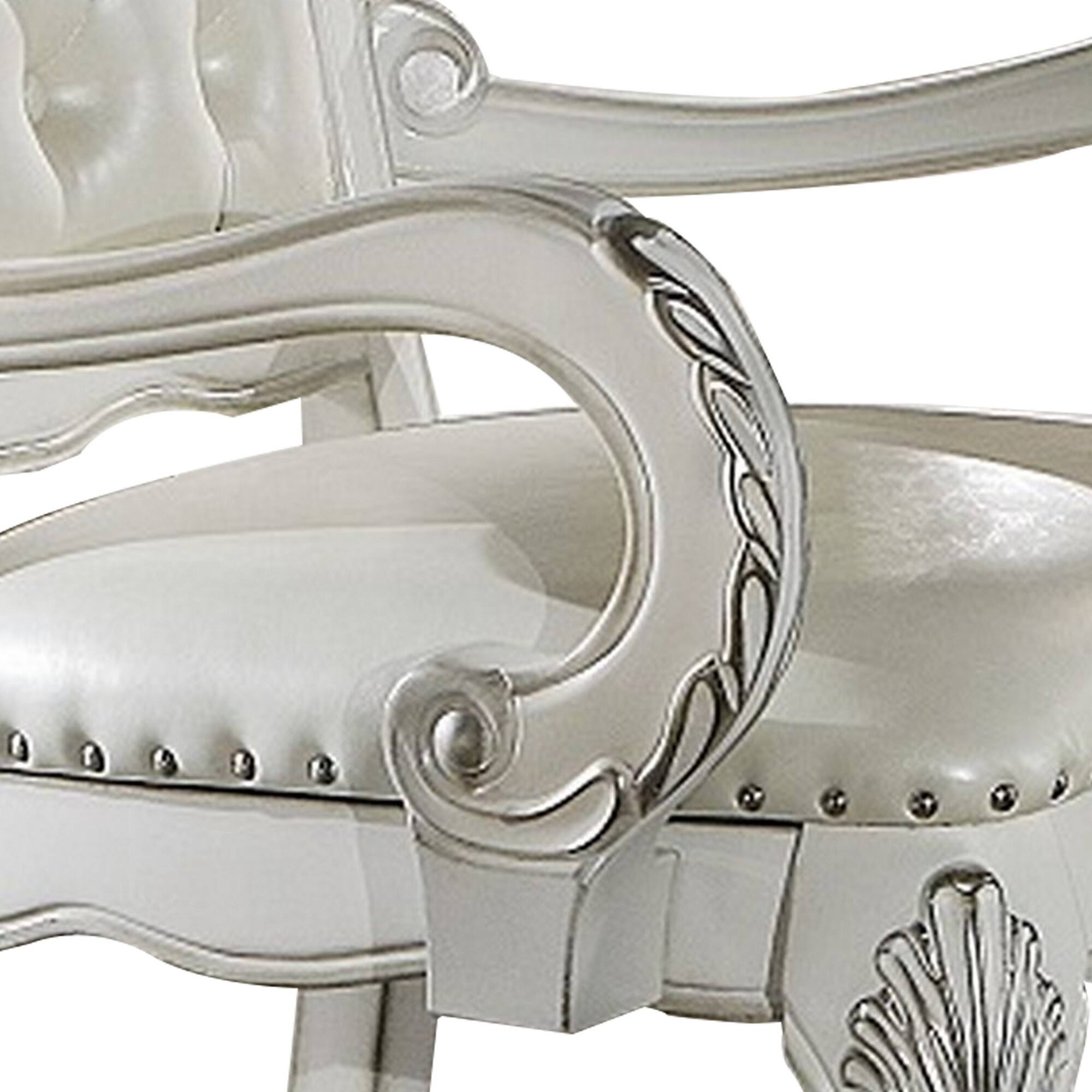 Alt View 2. Manhattan Lane - Aurora 27 Inch Executive Office Chair, Faux Leather, Tufted - White.