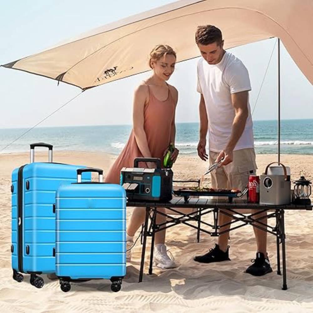 Alt View 1. Circus Cirle - Circus Cirle 3-Piece Blue Hardshell Luggage Set With Tsa Lock - Blue.