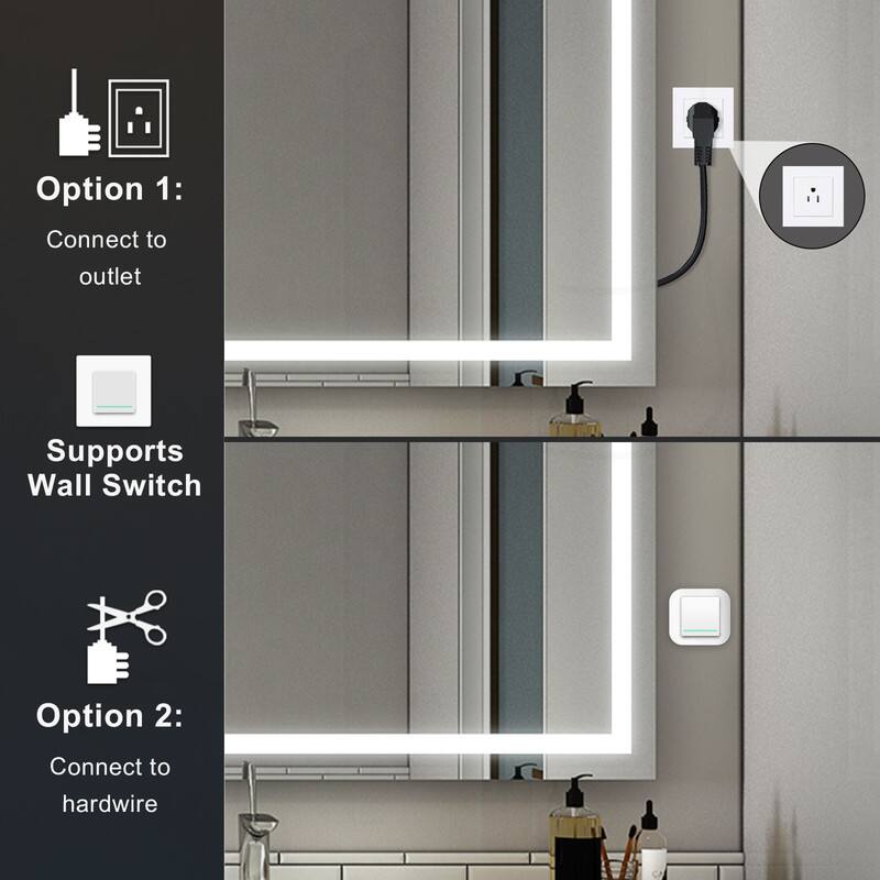 Option 1: Connect to outlet  
Supports Wall Switch  
Option 2: Connect to hardwire