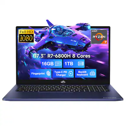 Full HD 1080
17.3" R7-6800H 8 Cores
16GB RAM
1TB SSD
Fingerprint
Type-C PD Charger
Backlit keyboard