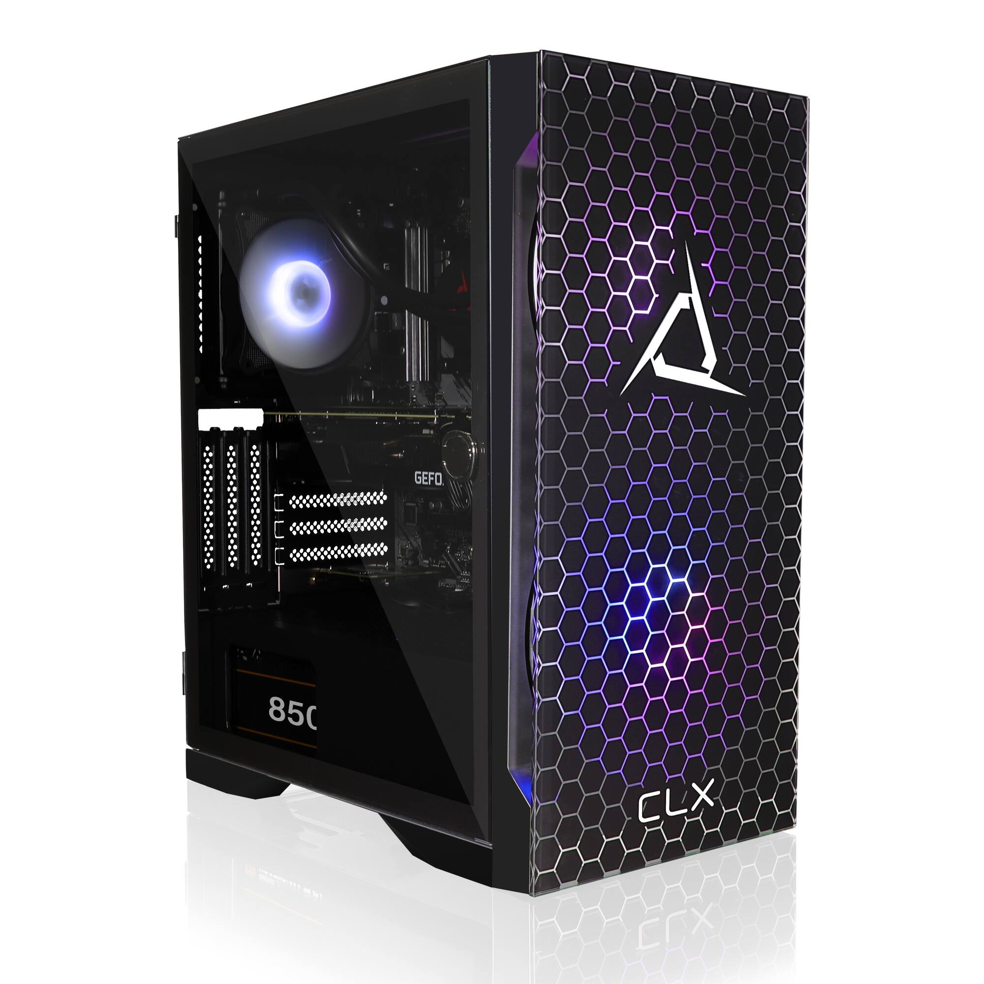 Angle. CLX - SET Gaming Desktop - AMD Ryzen 9 5900X - 16GB Memory - NVIDIA GeForce RTX 3080 Ti - 500GB NVMe M.2 SSD + 3TB HDD.