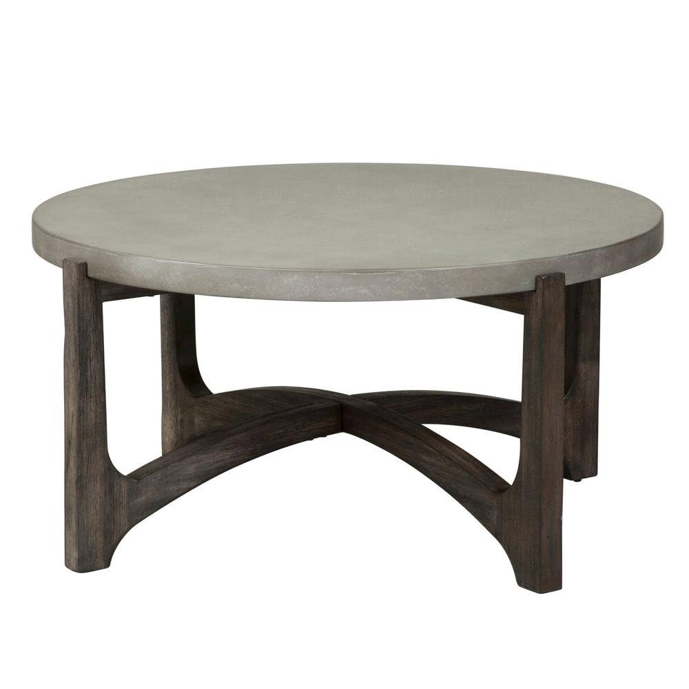 Angle. Starlight Canyon Home - Brown Round Cocktail Table – Stylish Living Room Center Table for Living Room - Brown.
