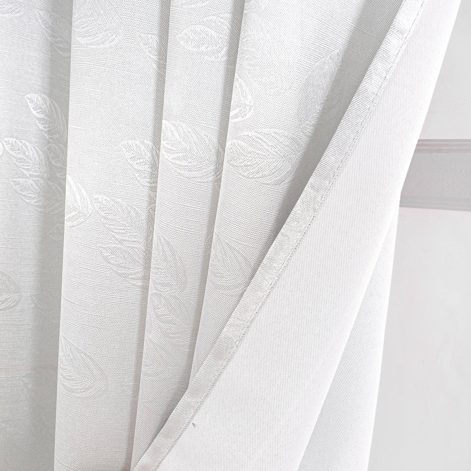 Back. Olivia Gray - Olivia Gray 100% Polyester 200 GSM Arlo Embossed Blackout Grommet Curtain Panel 54" x 90" White - White.