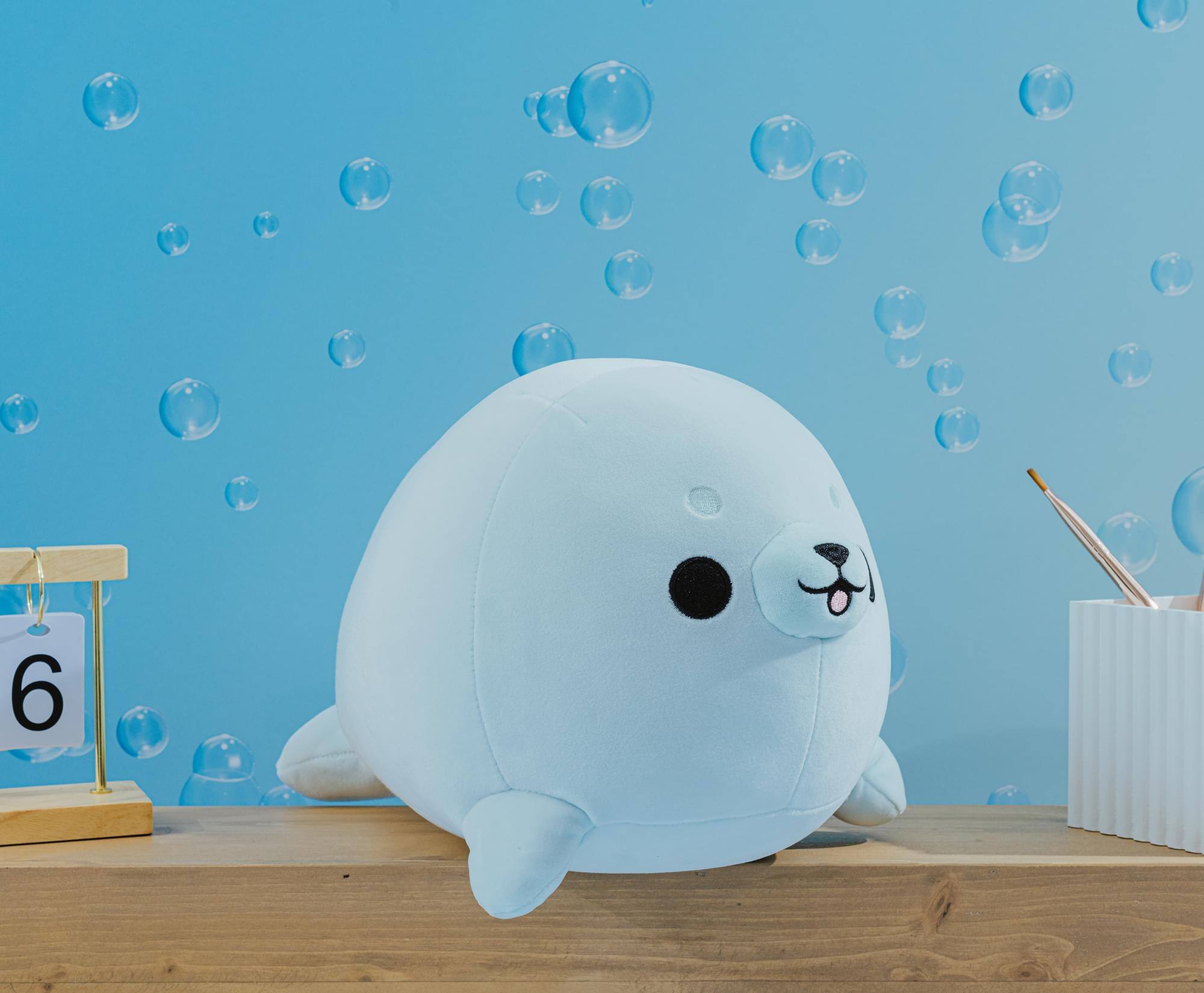 Alt View 3. Toynk - MochiOshis Seal 12-Inch Plush | Kaiyu Azarashi.