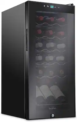 Ivation - 18-Bottle Compressor Freestanding Wine and Beverage Cooler