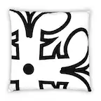 Front. Star Wars - Star Wars White Throw Pillow | Black Rebel Insignia Pattern | 25 x 25 Inches - White/Black.