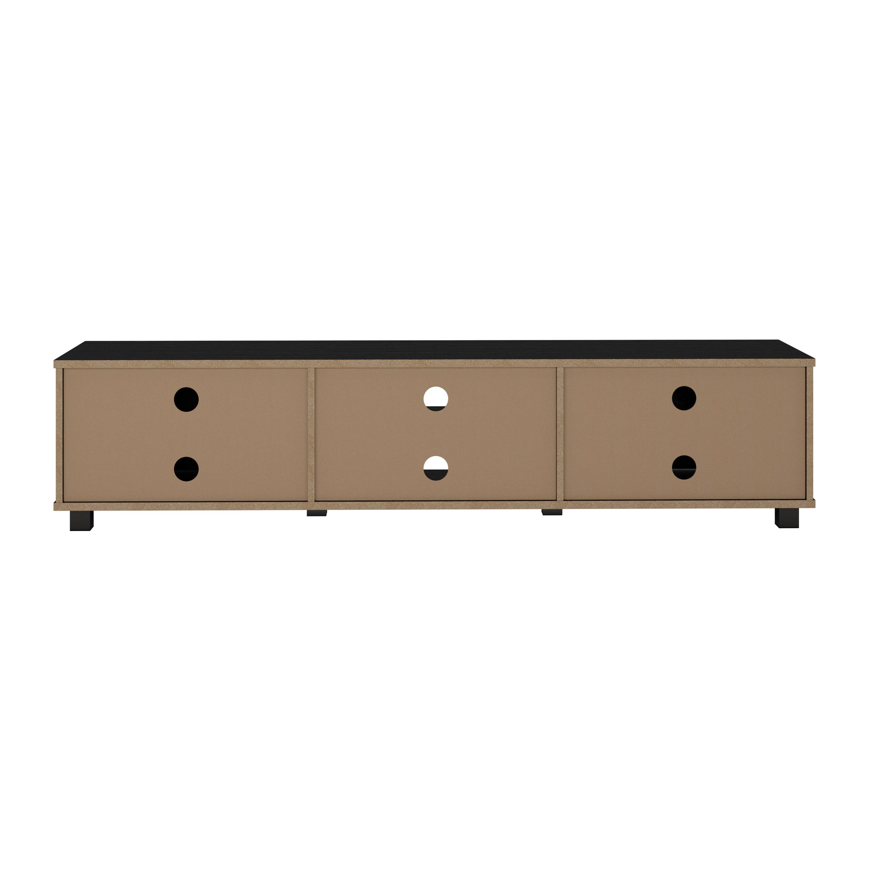 Alt View 1. CorLiving - CorLiving - Hollywood Collection TV Stand with Open and Closed Cabinets for Most TVs up to 85" - Black.