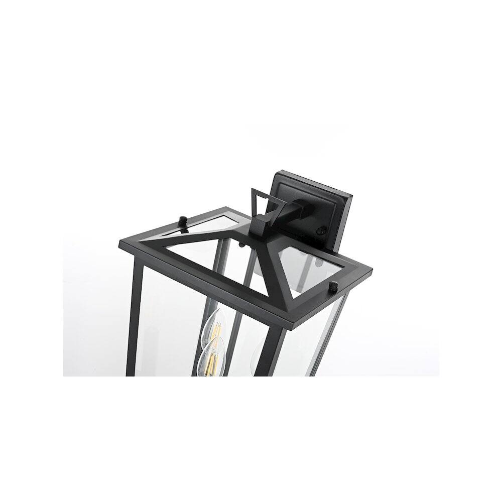 Alt View 2. Elegant Lighting - Cayman 7 inch Outdoor Pendant in Black - Black.