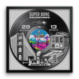 Sporticulture - Seattle Seahawks Super Bowl LX Champions Framed 13" x 13" Art Vinyl Record Print - Multicolor