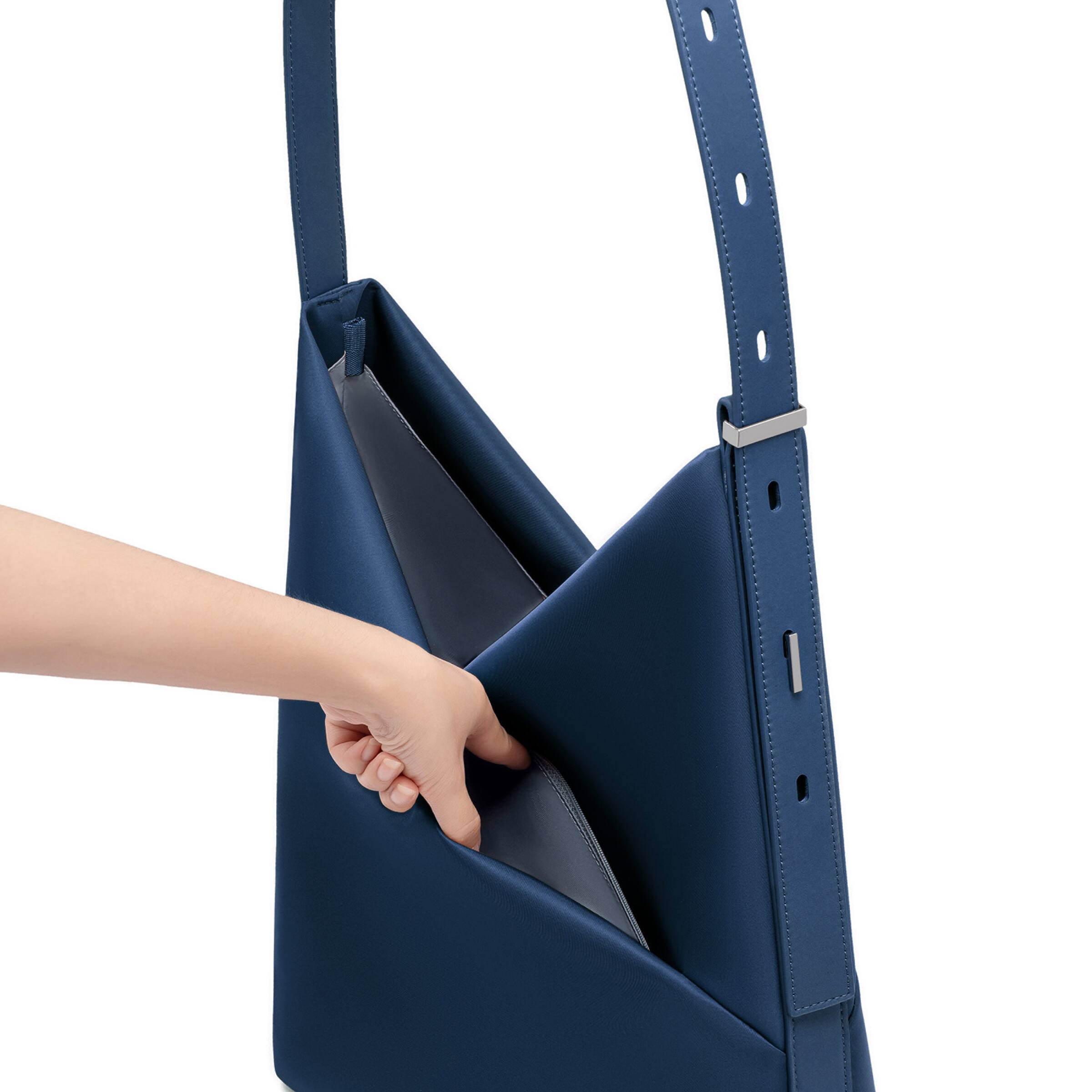 Back. Lux & Nyx - Lux & Nyx - Origami 15" Laptop Hobo Bag - Convertible Shoulder Bag - Navy.