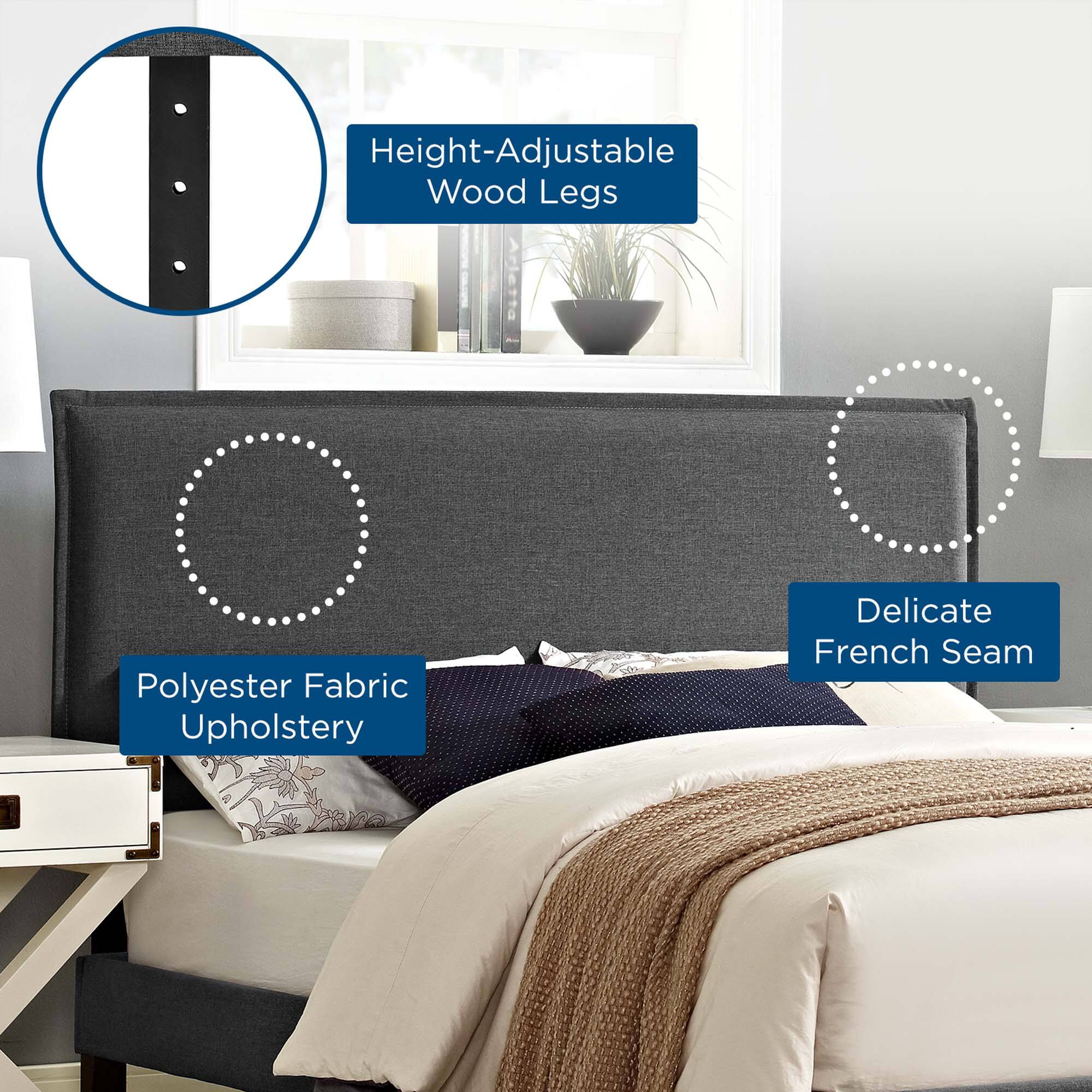 - Height-Adjustable Wood Legs
- Polyester Fabric Upholstery
- Delicate French Seam