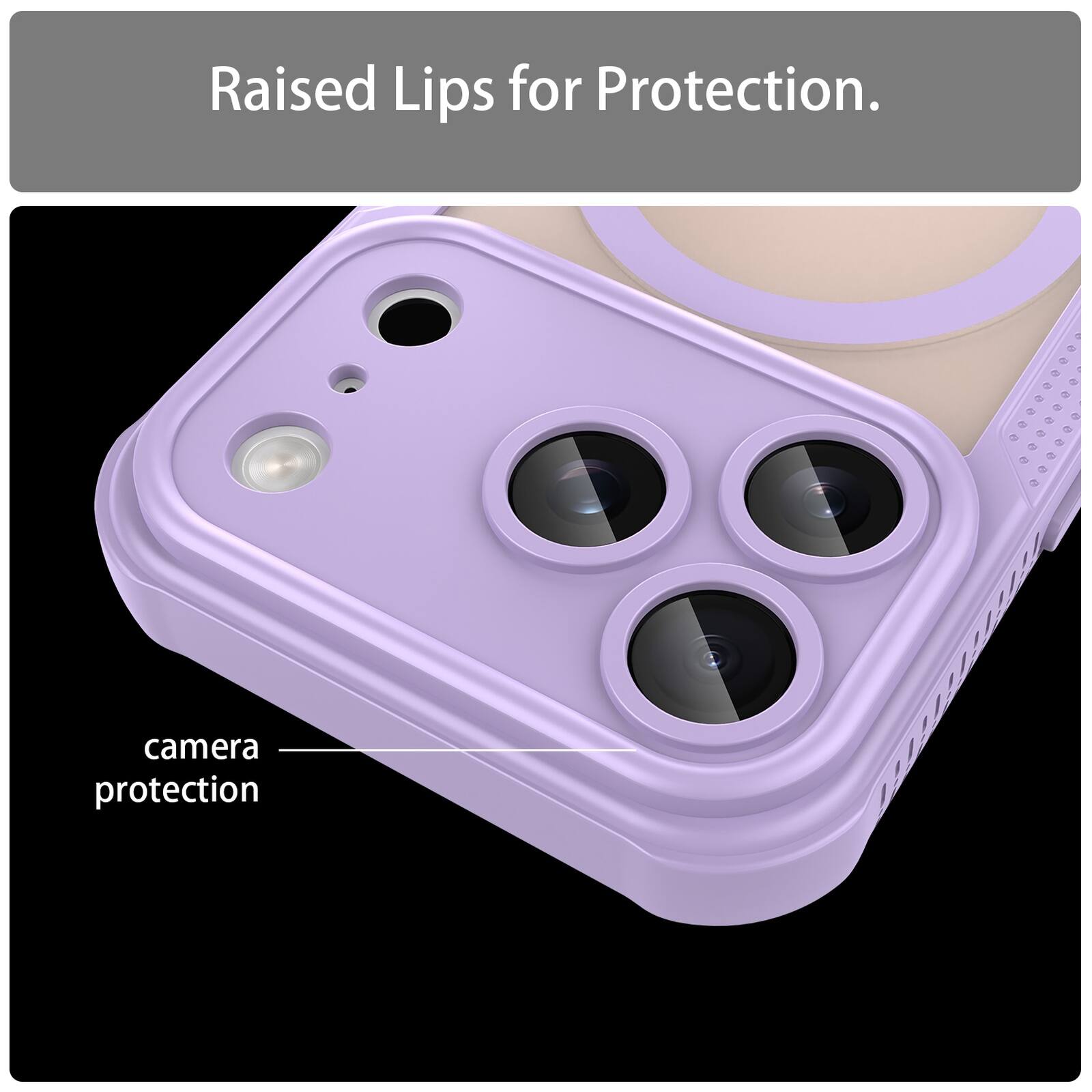 Raised Lips for Protection.  
camera protection