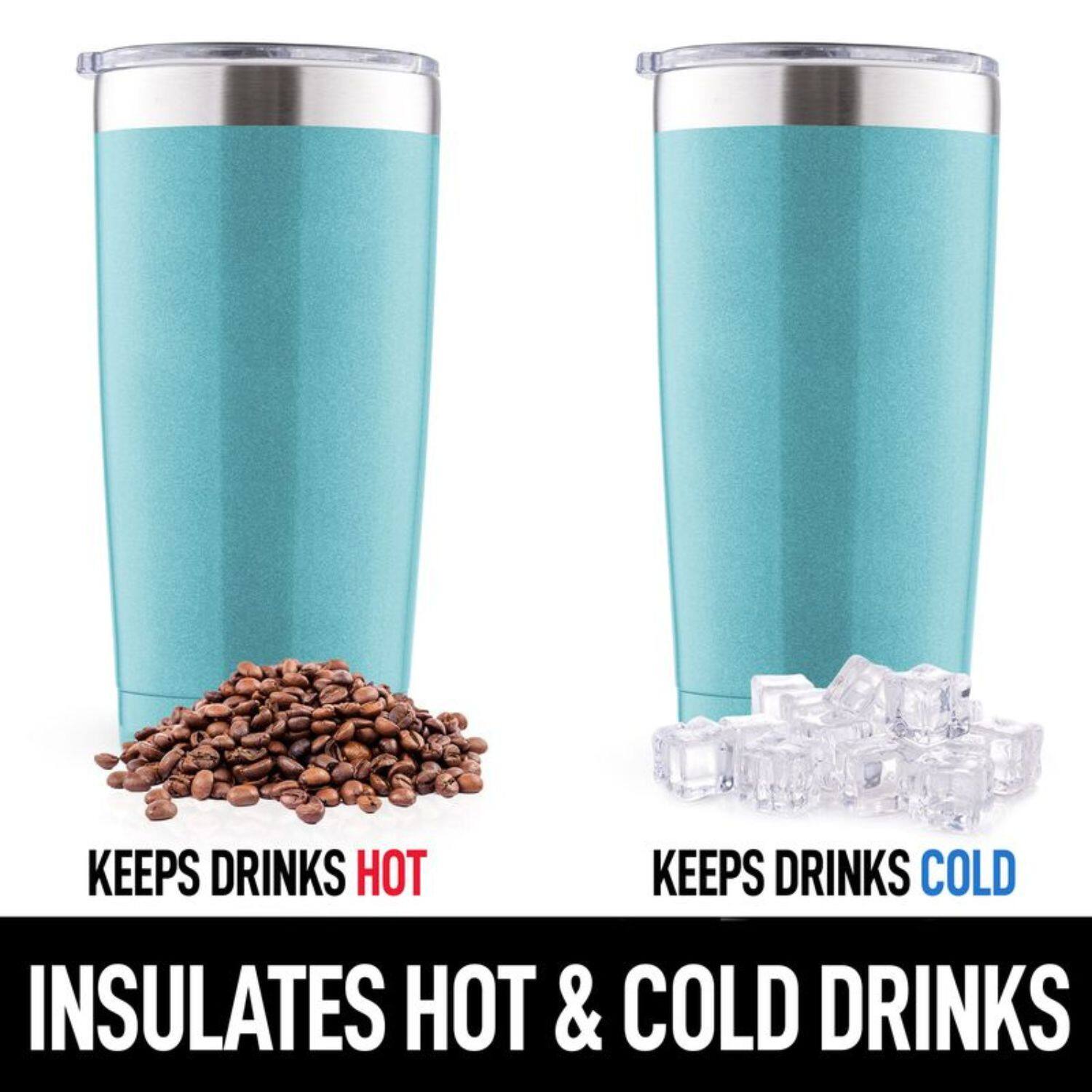 KEEPS DRINKS HOT  
KEEPS DRINKS COLD  
INSULATES HOT & COLD DRINKS