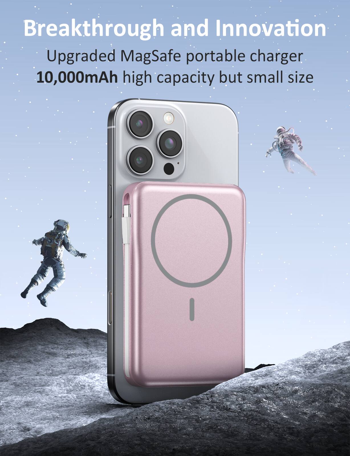 Breakthrough and Innovation  
Upgraded MagSafe portable charger  
10,000mAh high capacity but small size