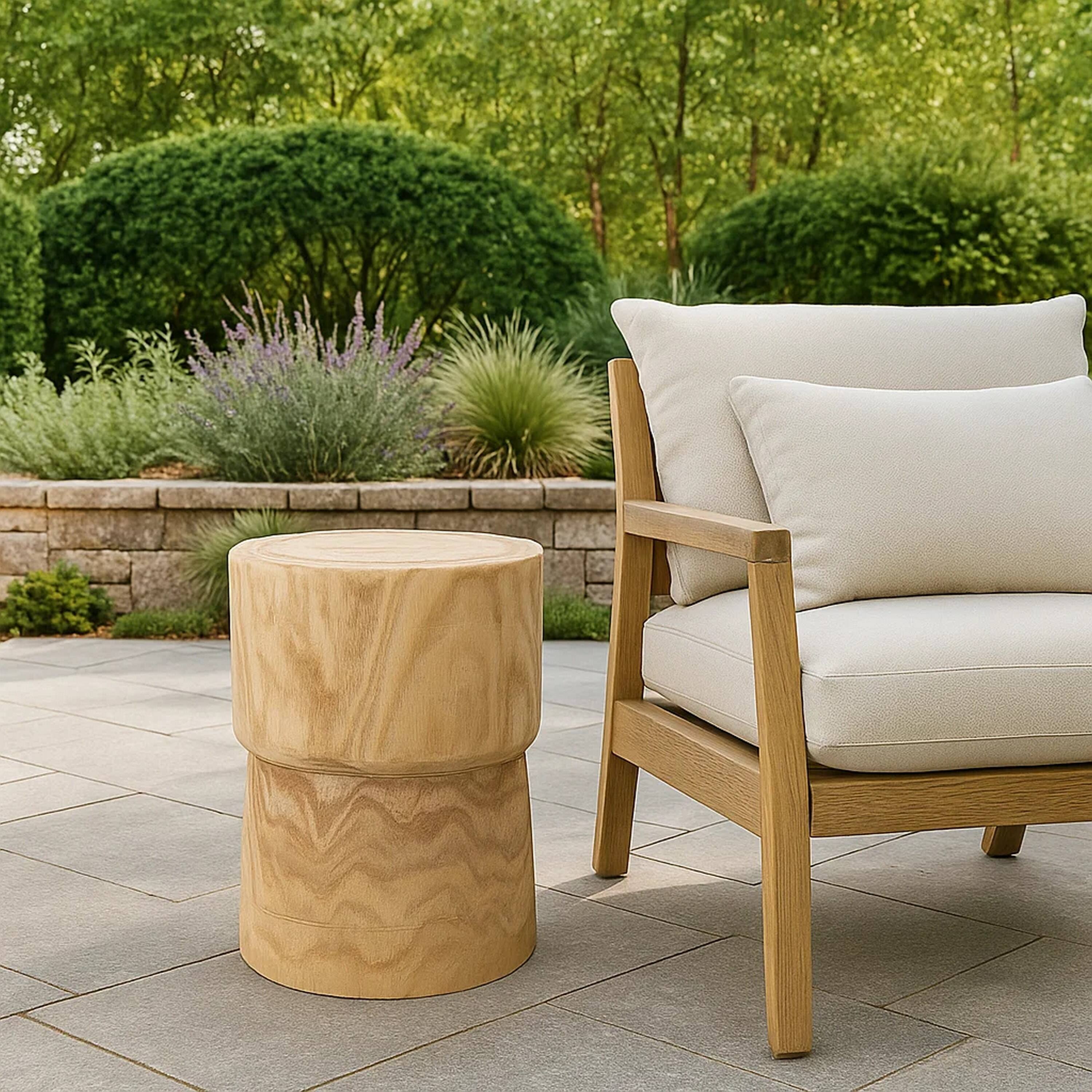 Manhattan Lane 18 Inch Modern Side End Table, Round Surface, Paulownia ...