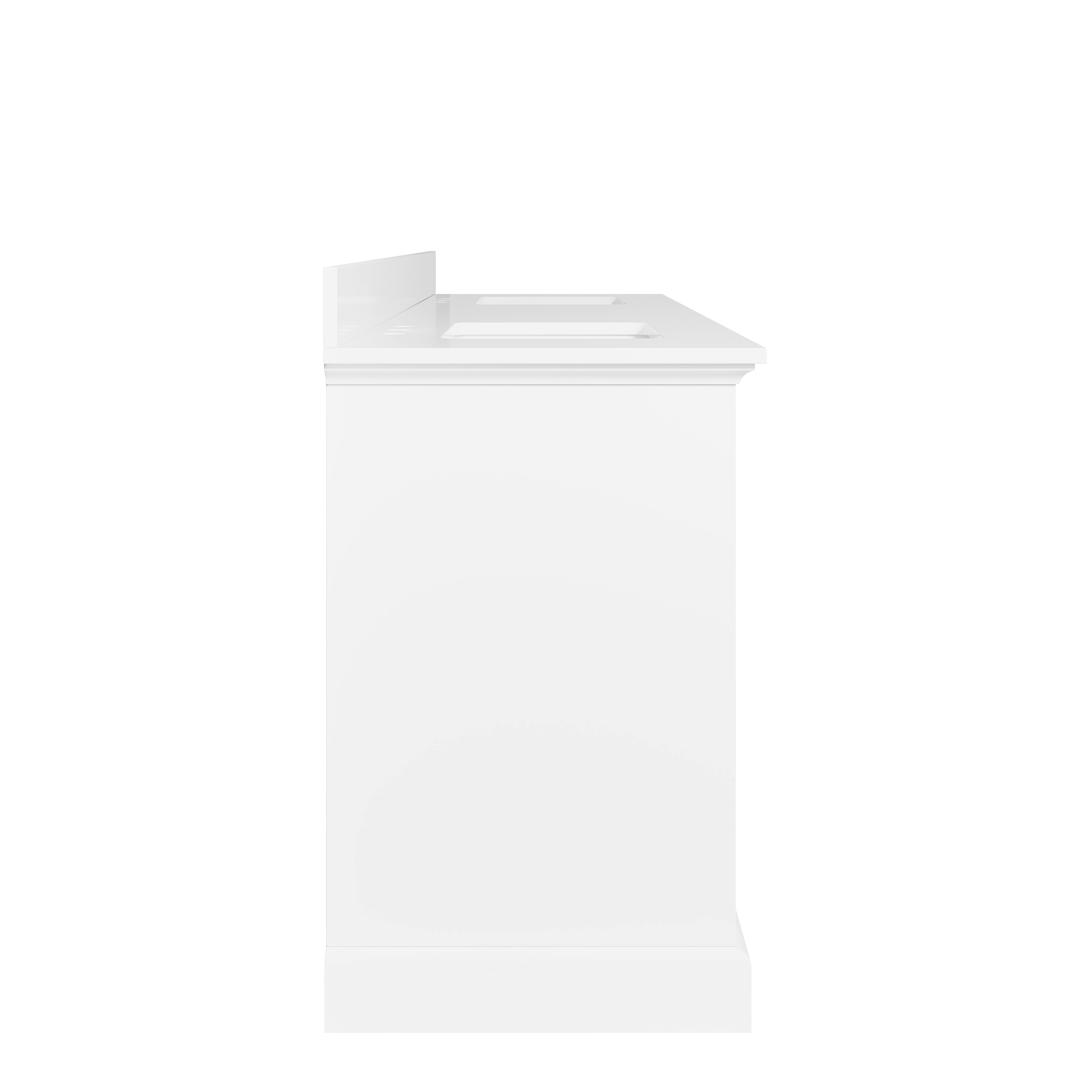 Alt View 10. WELLFOR - LVD 80 in. Solid Wood Double Sink Freestanding Bath Vanity with Culutered Marble Top, Assembled - White.