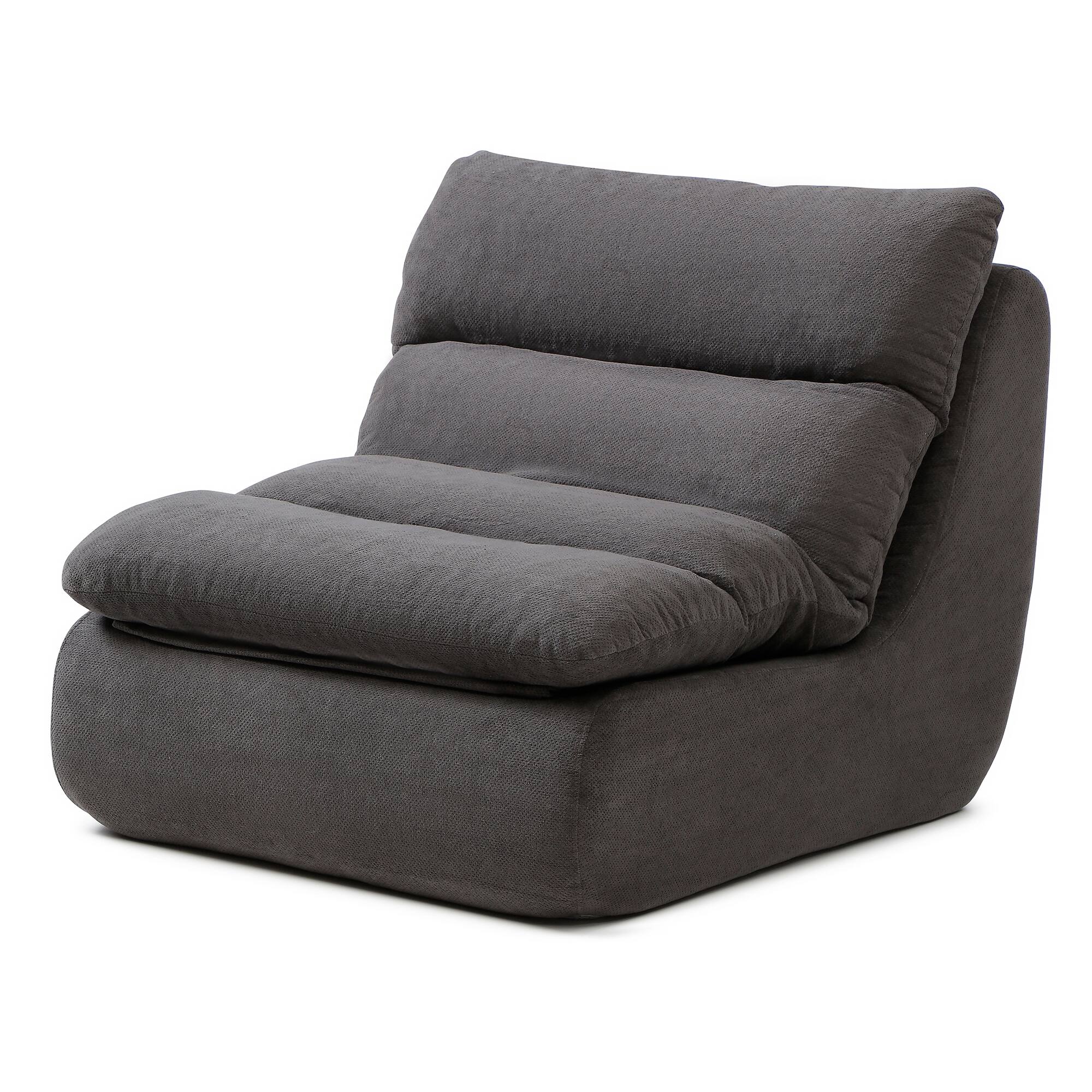 Alt View 6. LOVMOR - 32 Inch Cotton Bean Bag Chairs For Living Room Bedroom Dorm Indoor Lounge Seating Comfort Supportive Room Home - Grey.