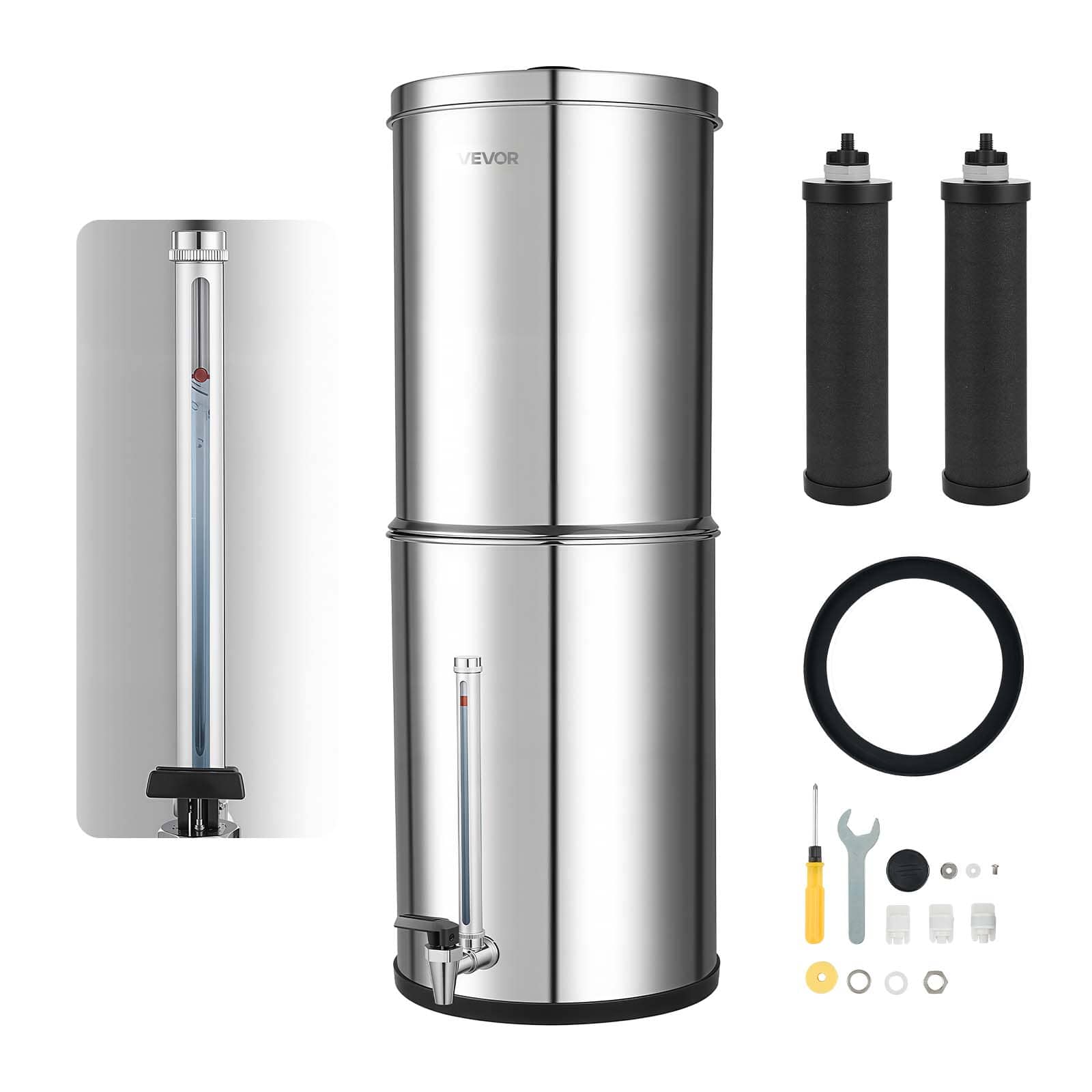 VEVOR - Gravity-fed Water Filter System,3.25G 304 Stainless-Steel Countertop Water Filtration System, Reduces Lead and up to 99% - Silver price history on PriceWatchPro