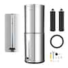 Front. VEVOR - Gravity-fed Water Filter System,3.25G 304 Stainless-Steel Countertop Water Filtration System, Reduces Lead and up to 99% - Silver.