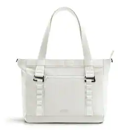 Bagsmart - Moss Tote Bag for Women, Lightweight Shoulder Bag for 15.6"Laptop, Water-Resistant Handbag for Work Travel - White
