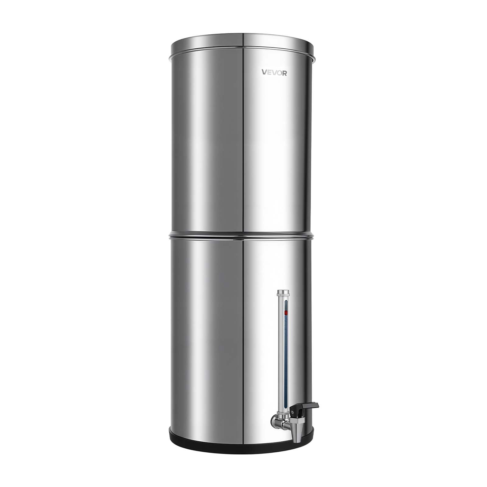Alt View 5. VEVOR - Gravity-fed Water Filter System,3.25G 304 Stainless-Steel Countertop Water Filtration System, Reduces Lead and up to 99% - Silver.