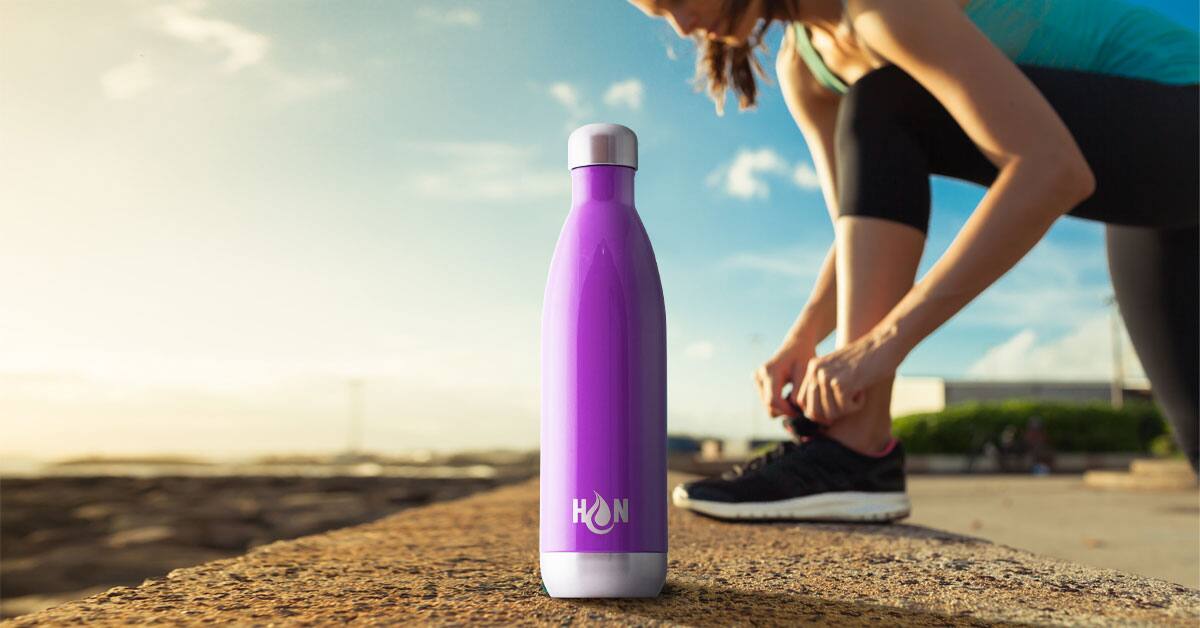 Alt View 1. Zulay Kitchen - Zulay Kitchen 25oz Stainless Steel Water Bottle - Double Wall Insulated Metal Water Bottle For Hot & Cold Drinks - Amethyst.