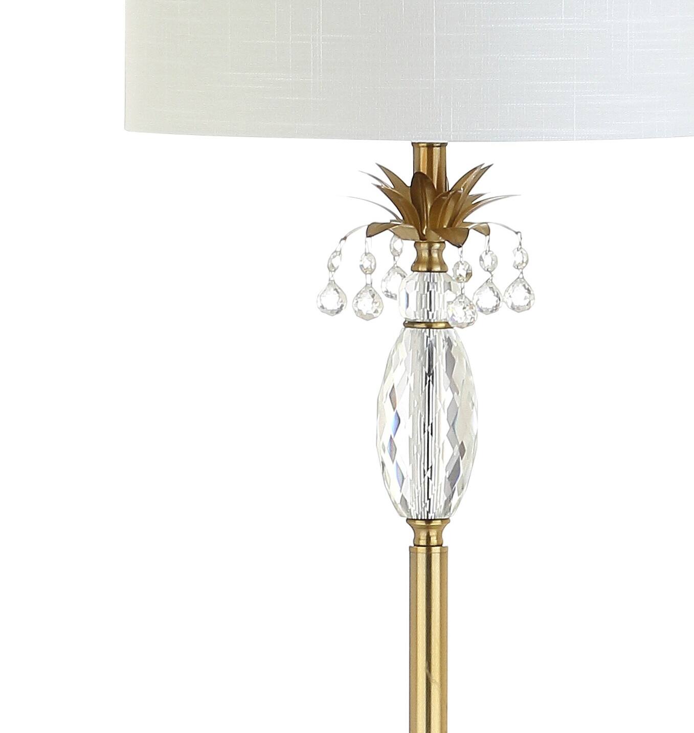 Alt View 4. Jonathan Y - Adalyn 61" Crystal / Metal LED Floor Lamp, Clear/Brass Gold - Clear/Brass Gold.