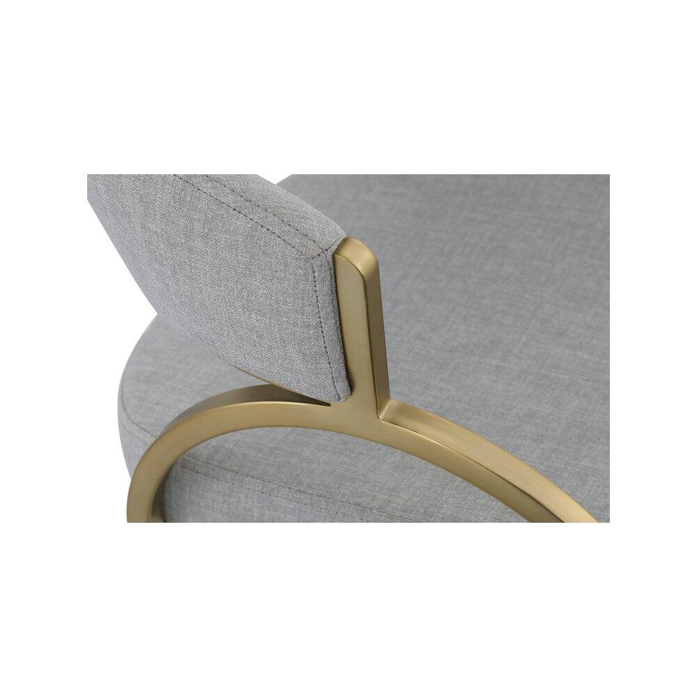 Alt View 3. Meridian Furniture - Privet Grey Linen Textured Fabric Dining Chair, Set of 2 - Grey.