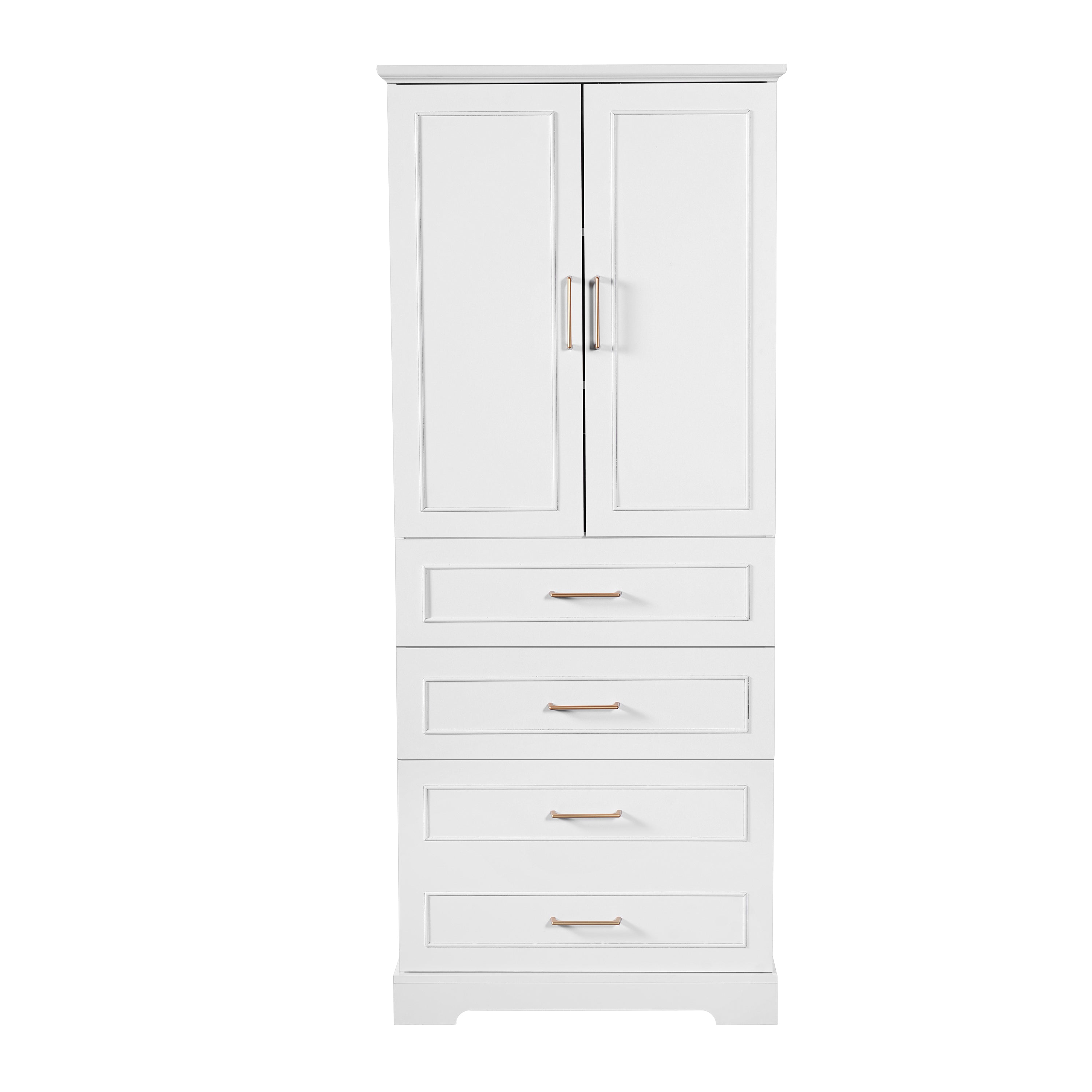 Alt View 9. Boyel Living - 72.2 Inch Tall Freestanding Bathroom Cabinet with 3 Drawers Adjustable Shelf Soft Close Doors MDF Panels Steel Handles - White.