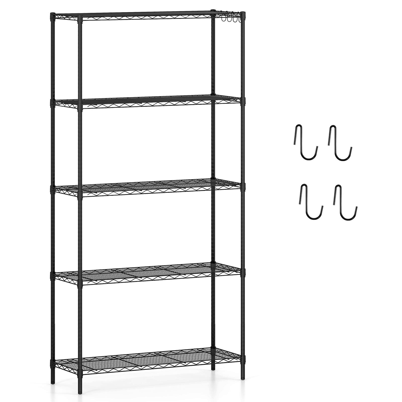 Alt View 8. Gymax - Gymax 5-Tier Metal Storage Shelving Unit w/V-Shaped Wire Rack for Home Kitchen Garage - Black.