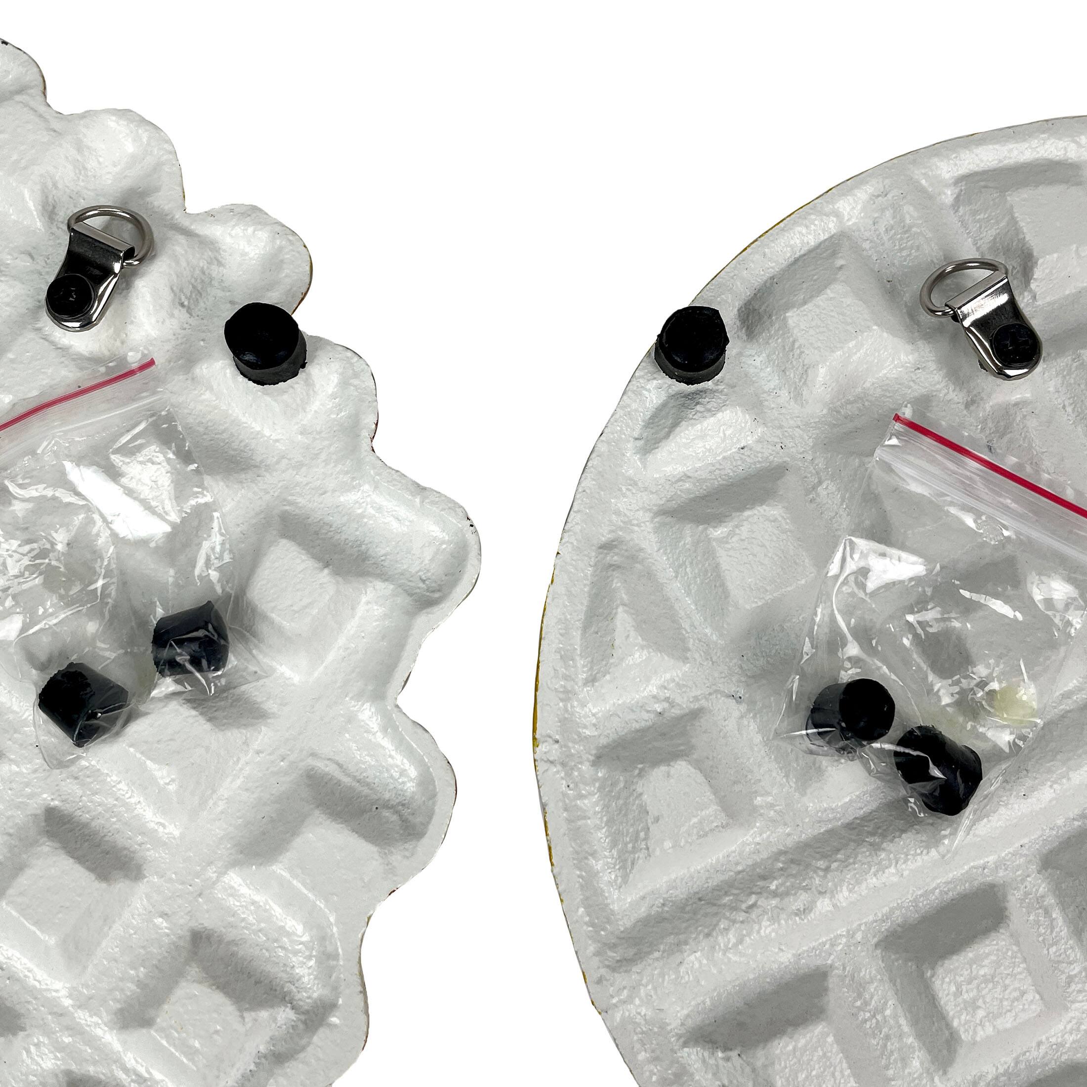 Alt View 9. Zeckos - Set of 2 Cast Iron Waffle Trivets Plaques Kitchen Decor Zeckos - Brown.