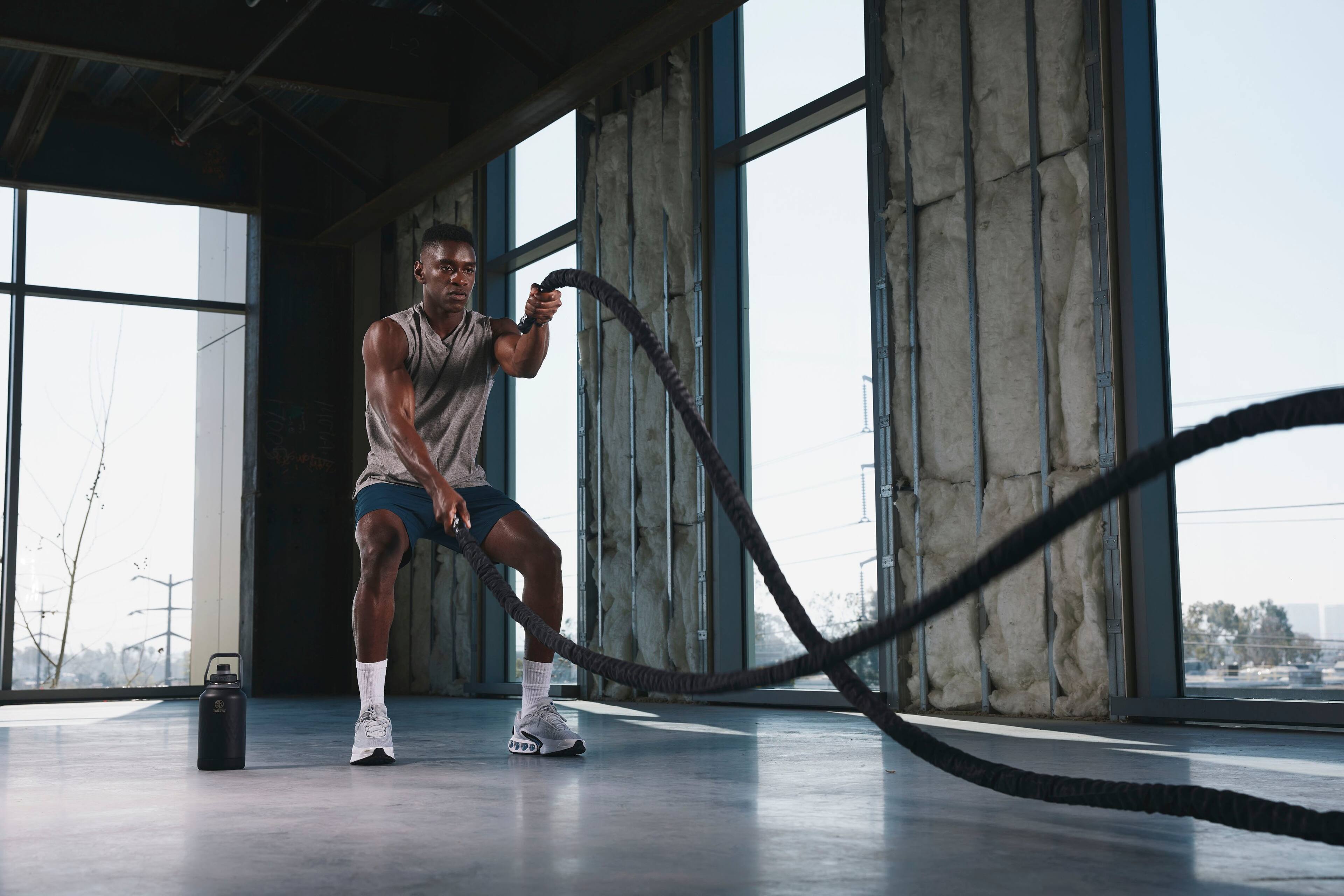 Alt View 8. Takeya - Sport 64-oz. Wide Handle Leakproof Water Bottle with Spout Lid - Obsidian.