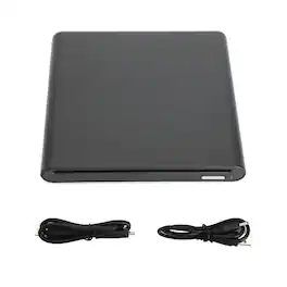 Topteng - 6X USB 3.0 External Blu-ray Burner - Slot-in BD/DVD/CD RW Writer, Plug & Play, 3D Playback for Laptop & Mac - Black